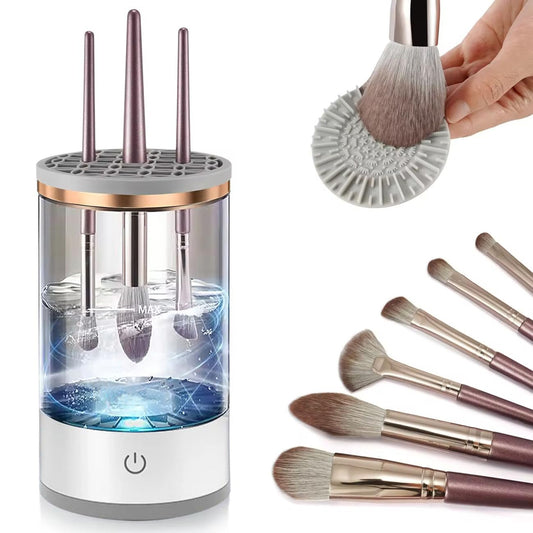 Electric Makeup Brush Cleaner,2024 Upgrade Cosmetic Brush Cleaner,Automatic Spinning Makeup Brush Cleaner Fit for All Size Makeup Brush